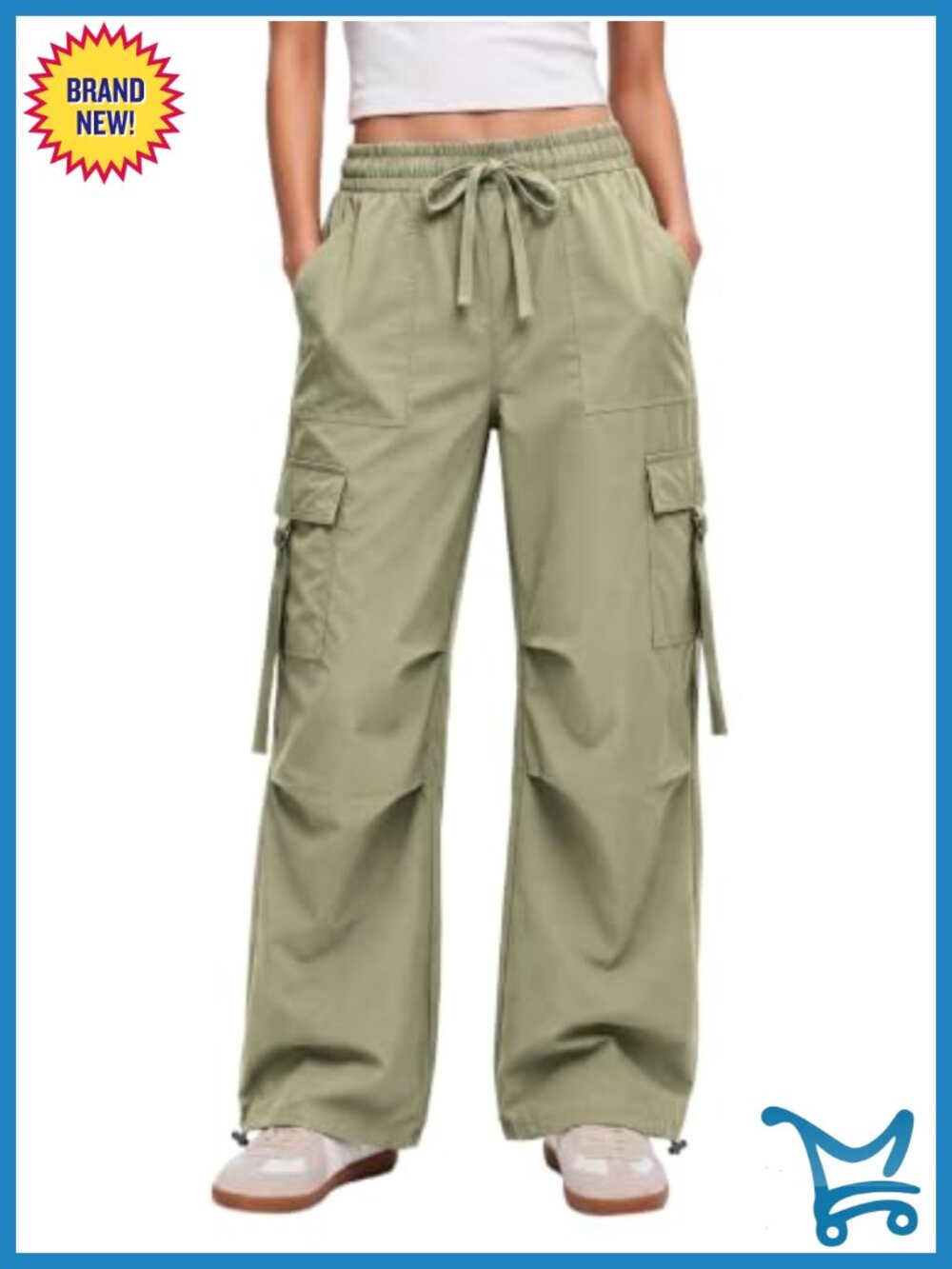 Aoysky Cargo Pants Women High Rise Wide Leg Lightweight Ankle Hiking